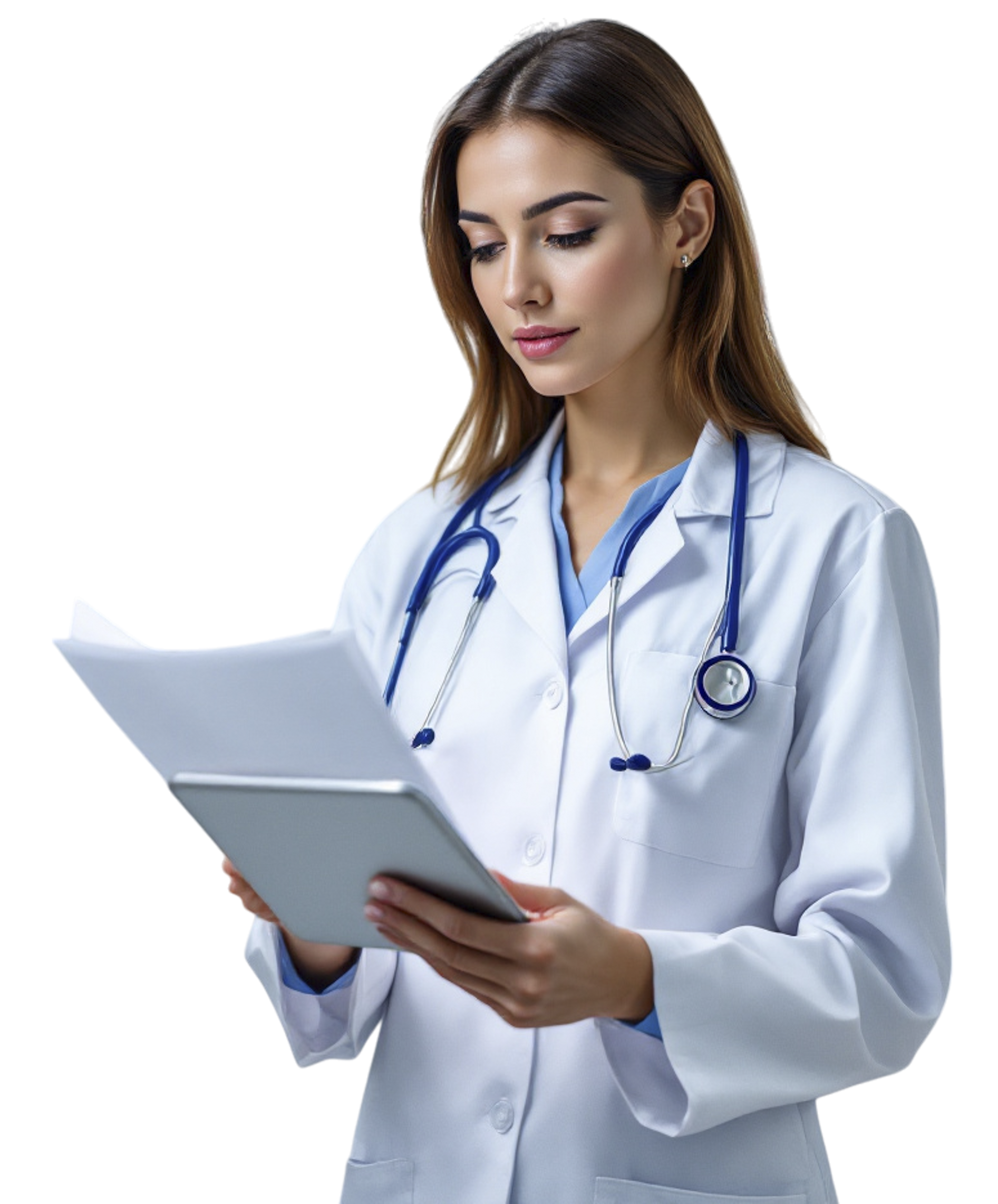 Medical professional using billing software